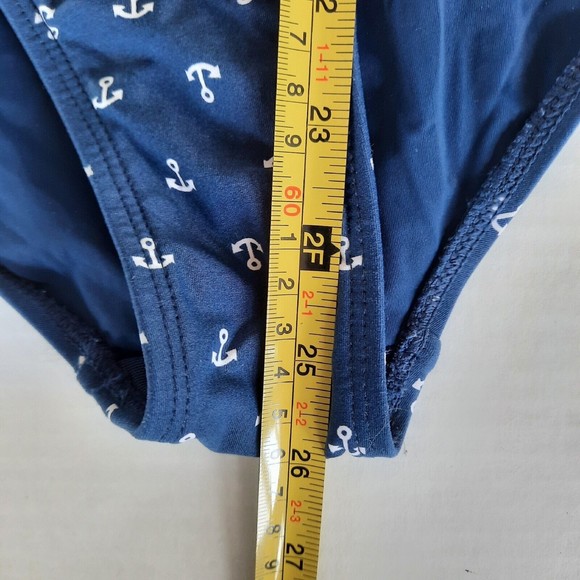 Niptuck Swim Womens One Piece Swimsuit Blue White Anchors Nautical Retro Size 6 - Picture 9 of 11